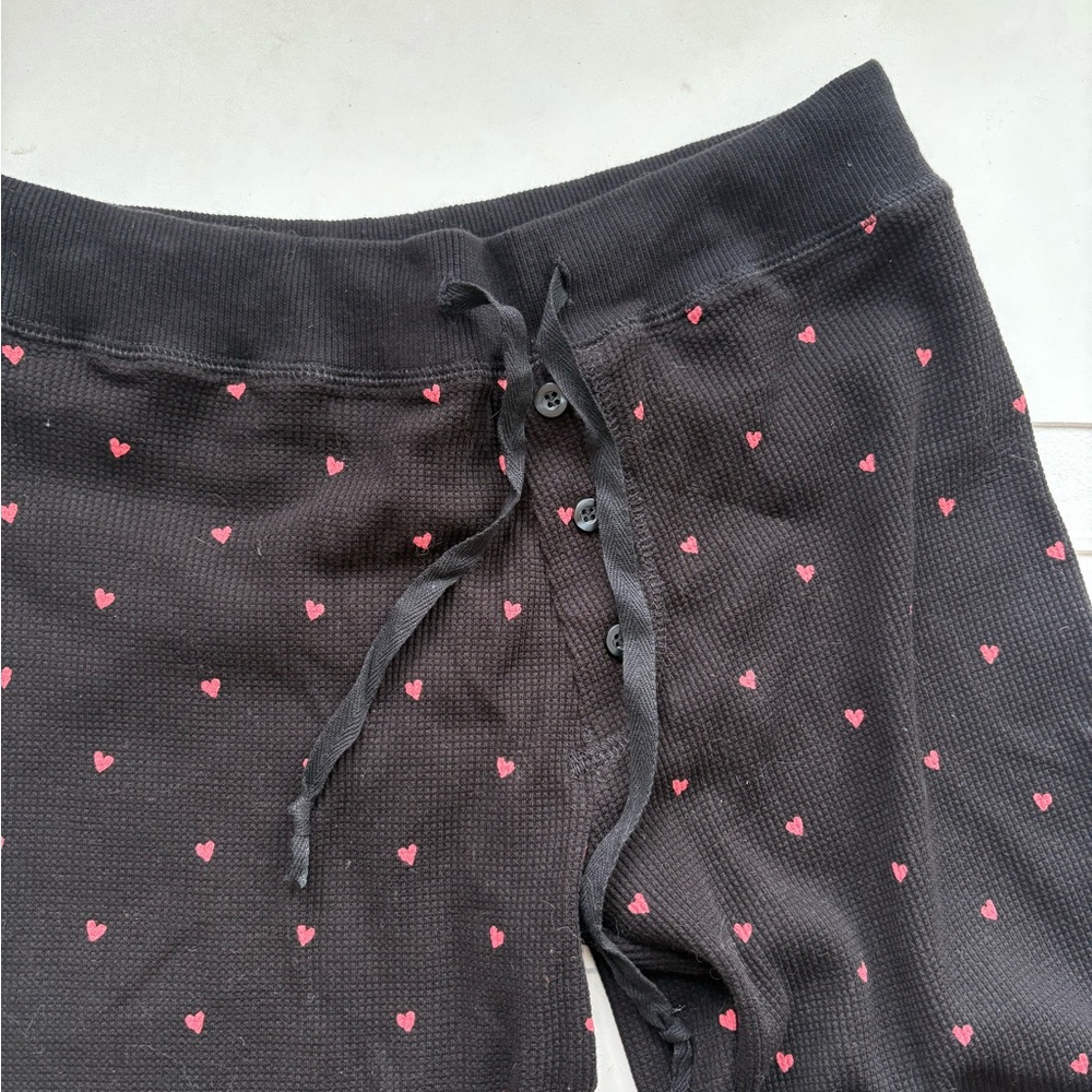 Plush Apparel Hearts Thermal Pajama Pants Size Small - Picture 5 of 8